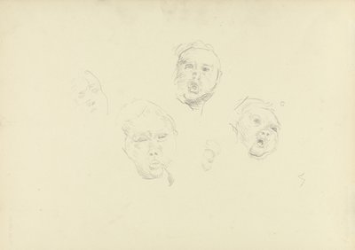 Study of Heads, for the Cave of the Golden Calf by Spencer Frederick Gore